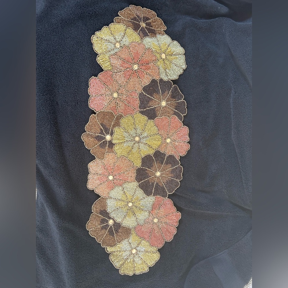 Pier 1 Imports Beaded Floral Table Runner